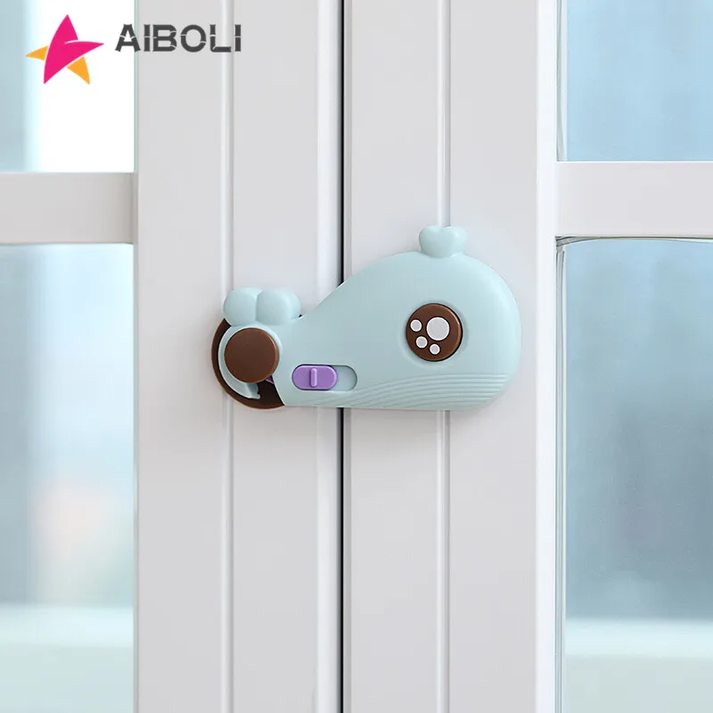 Детский дверной замок AIBOLI в форме Кита из АБС пластика для защиты ящиков
