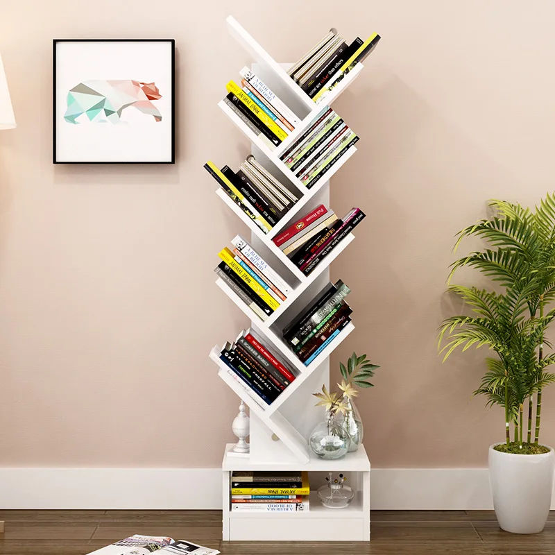 Книжная полка, напольная, креативная, для учебы, книжный шкаф, дерево, стеллаж, комбинация, решетчатый шкаф, стеллаж для хранения