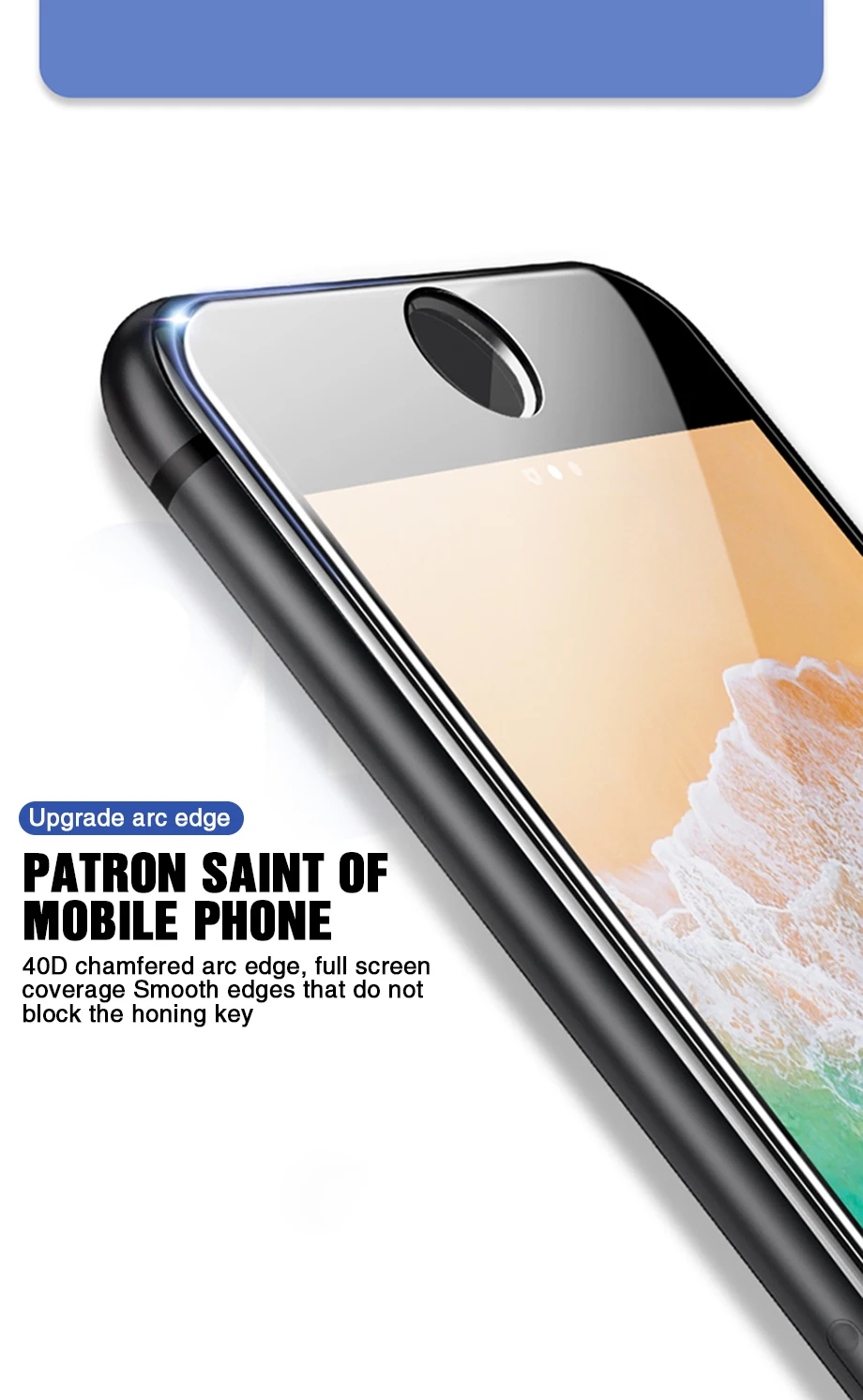 40D полное покрытие из закаленного стекла для iphone 8, 7 Plus, 6, 6 S, Защитное стекло для iphone X, XS MAX, XR, 5, 5S, SE, защитное стекло