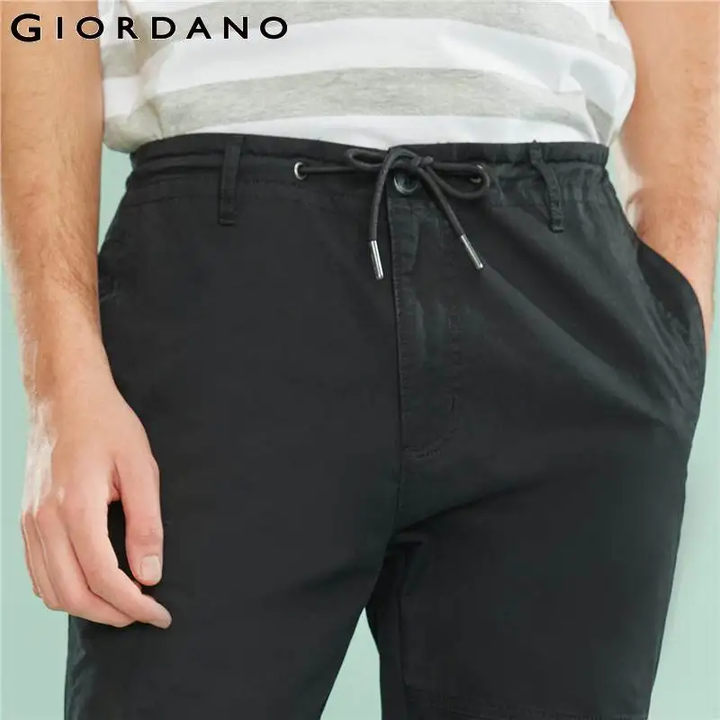 Giordano мужские повседневные брюки из натурального хлопка и талией на резинке