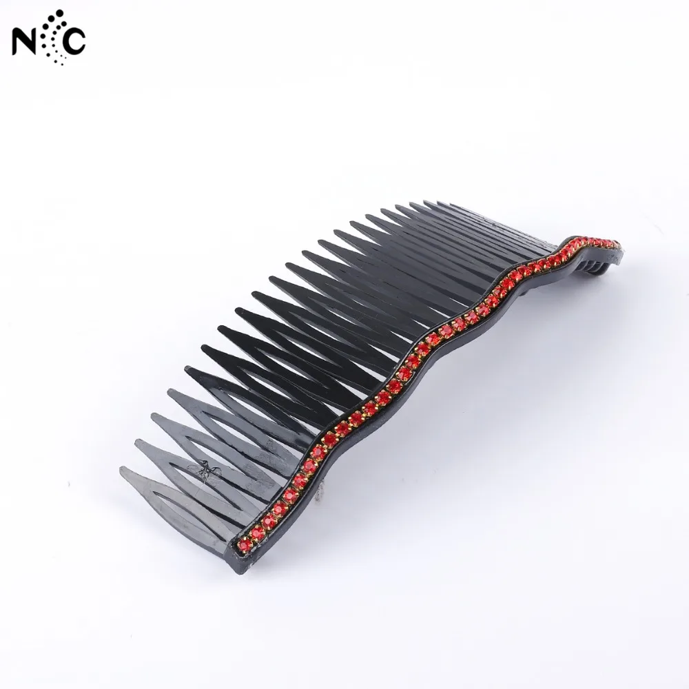 1PC Random Color Wavy Straight Line Rhinestone Hair Comb Clips Barrettes Claw For Women Hairgrips Accessories |