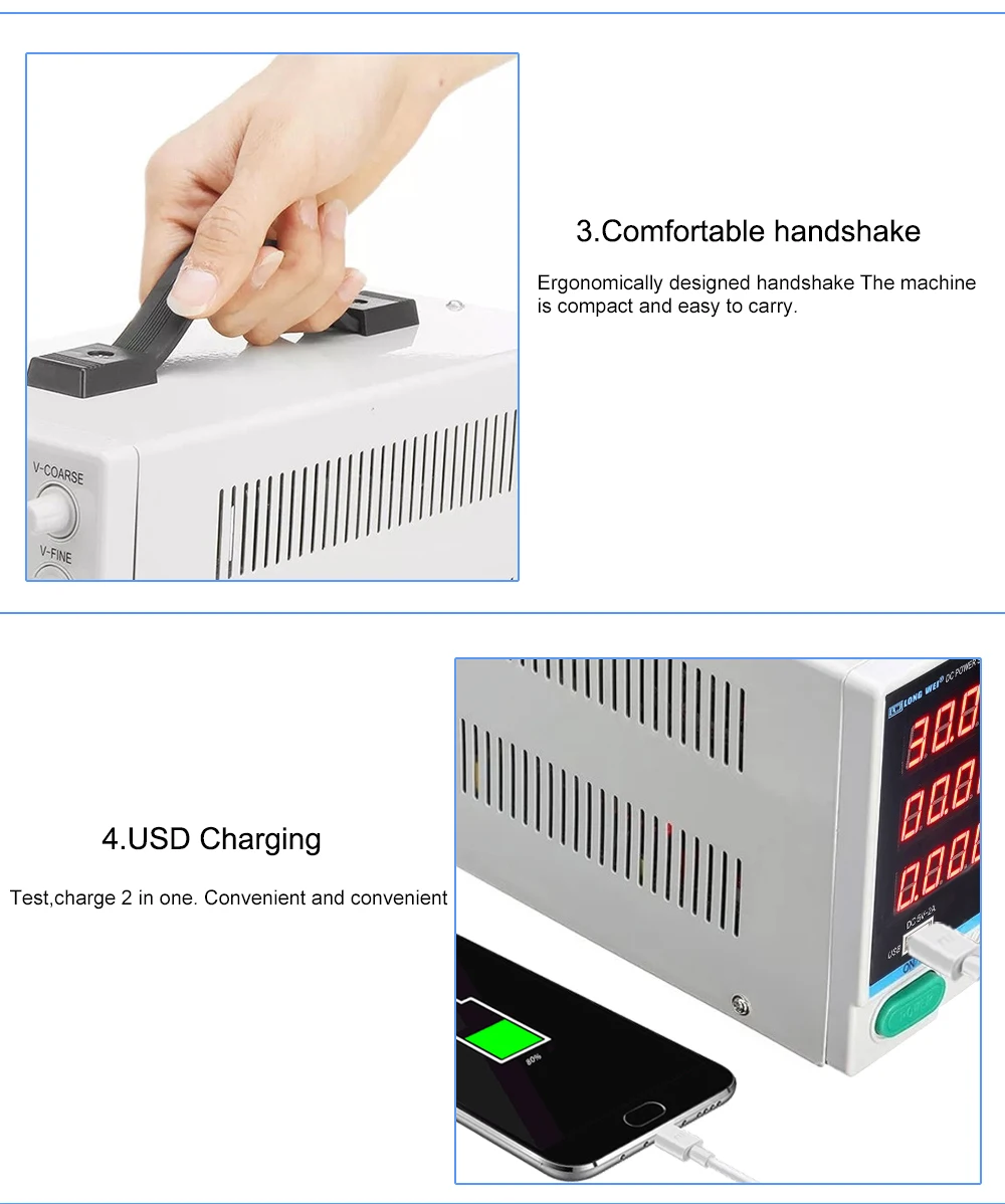 PS-3010DF 4 цифры дисплей 30V 10A лабораторный источник питания постоянного тока Регулируемый USB зарядки Ремонт импульсный источник стабилизированного источника питания