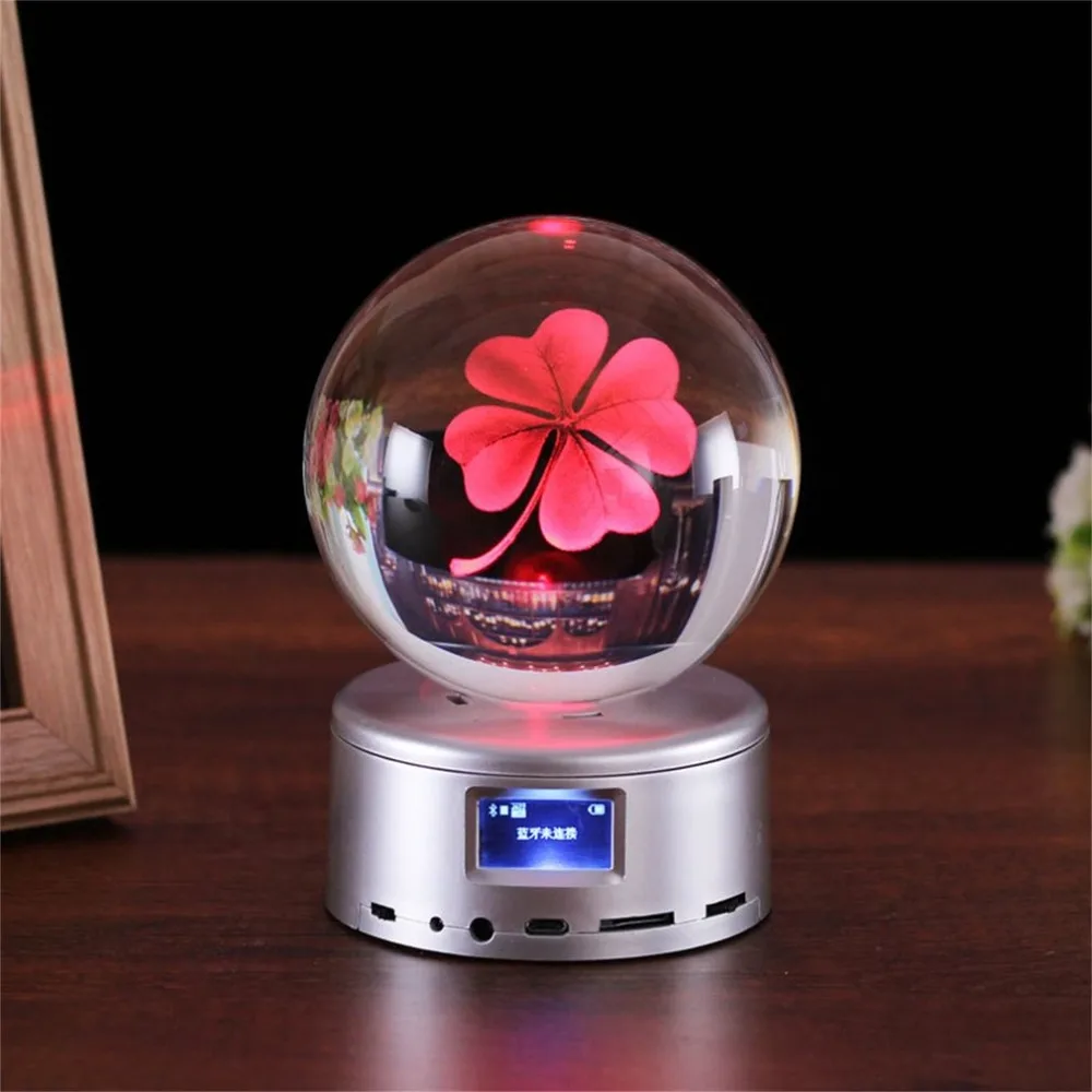 80 mm Wireless Bluetooth Crystal Ball Music Box Rotate MP4 Base Remote Control For Valentine's Day | Освещение