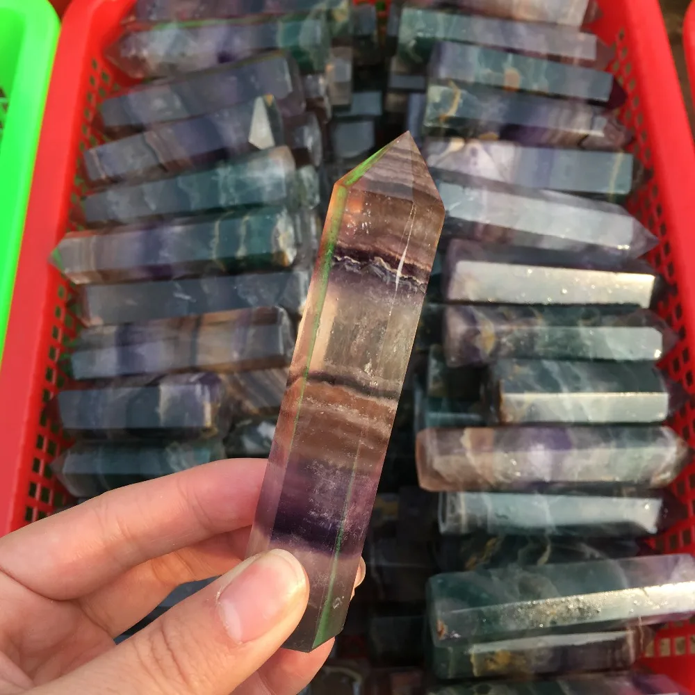 

Natural fluorite QUARTZ CRYSTAL DT WAND POINT HEALING