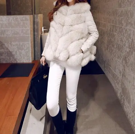Женская теплая зимняя куртка из искусственного меха со съемным рукавом