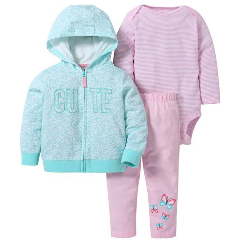 Бренд года, одежда для малышей Bebes, полосатая куртка+ боди+ штаны, осенне-зимние модные хлопковые комплекты одежды для новорожденных, новинка