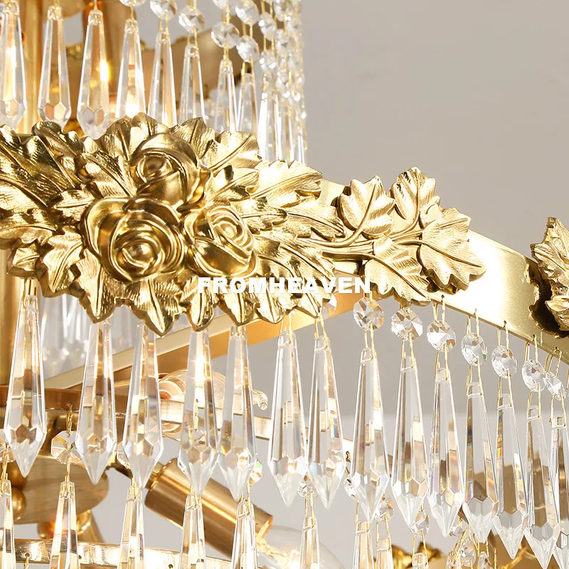 Современные латунные Роскошные хрустальные бронзовые железные люстры Е14 с