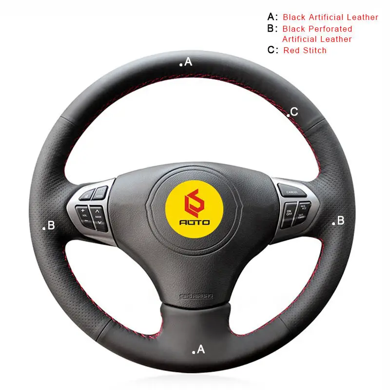 Artificial Leather Автомобильная оплетка на руле Крышка для Suzuki Grand Vitara 2007-2013 интерьер Стайлинг ручной работы авто крышка рулевого колеса - Название цвета: Artificial Leather