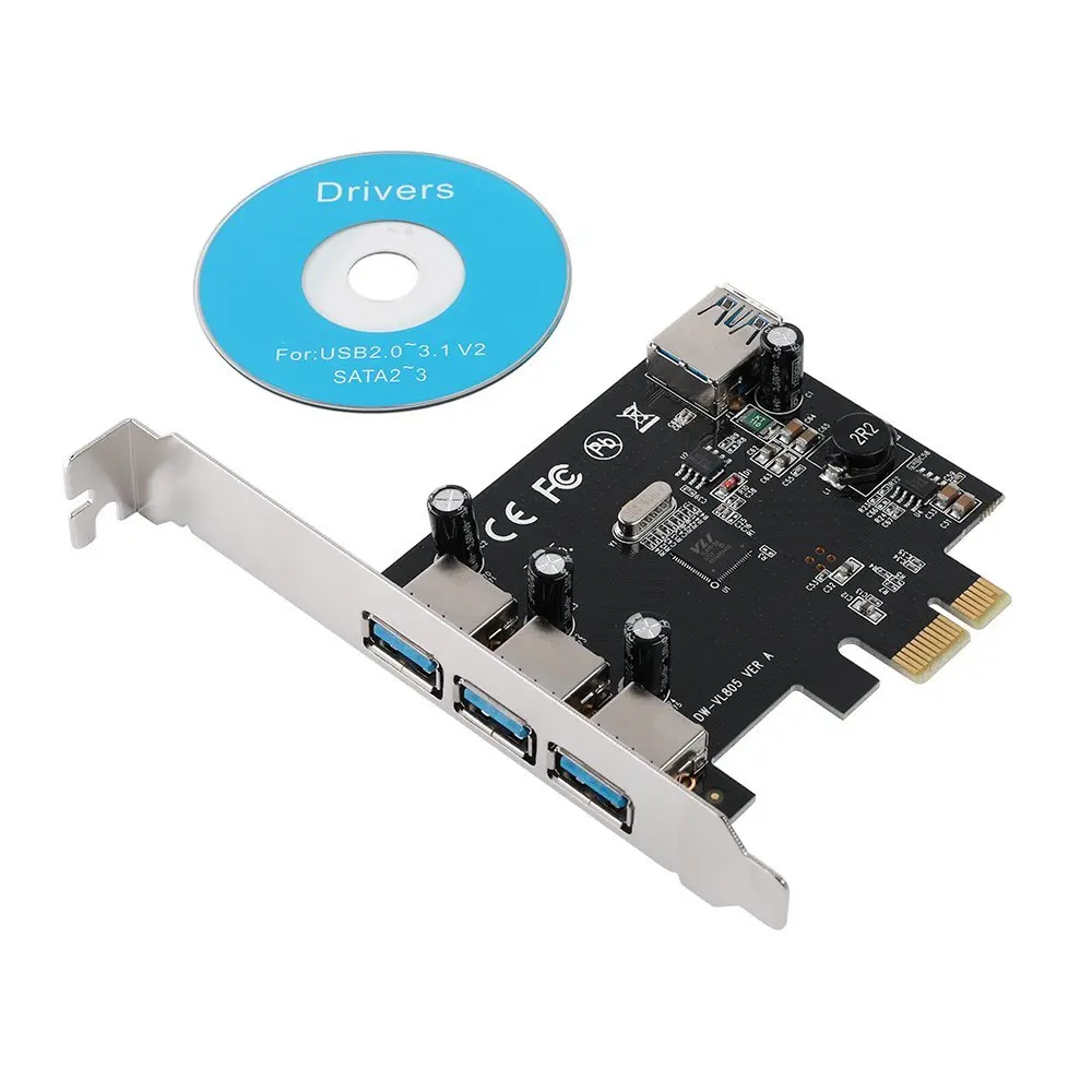 Плата расширения Zeadow USB 3 0 PCIe адаптер PCI e к 4 портам Express концентратор контроллера для Windows настольного ПК с