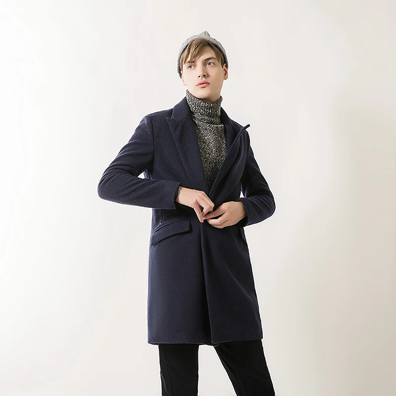 Новинка 2017 осенняя куртка Тренч Мужская брендовая одежда модное мужское длинное