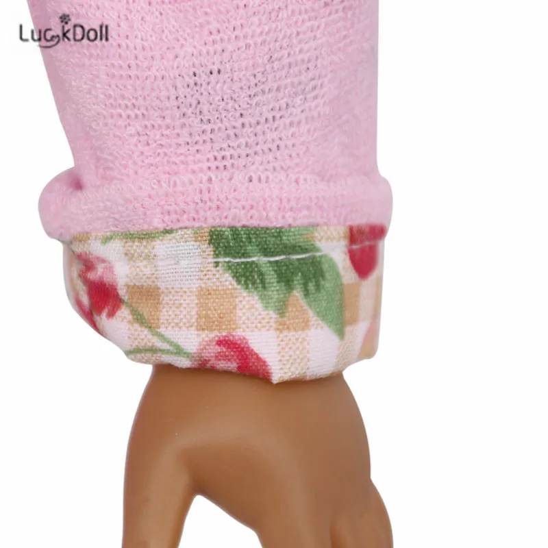 LUCKDOLL модная новая пижама из хлопка+ маска для глаз+ обувь, комплект из трех предметов костюм для 43 см для ухода за ребенком для мам кукла или 18-дюймовые куклы аксессуары лучший подарок