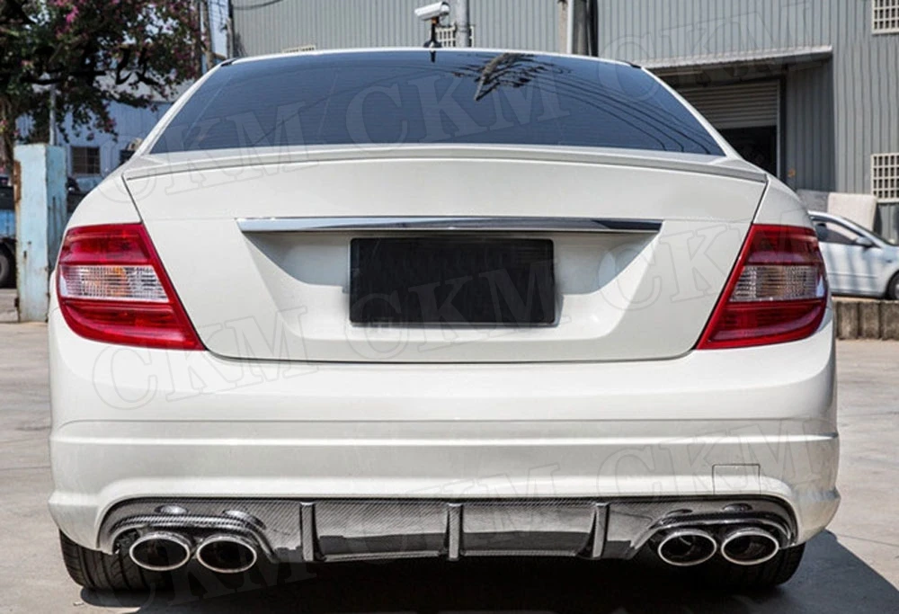 Задний диффузор для губ из углеродного волокна для Mercedes Benz C Class W204 C63 AMG 2008 2009 2010 2011 FRP автомобильный бампер