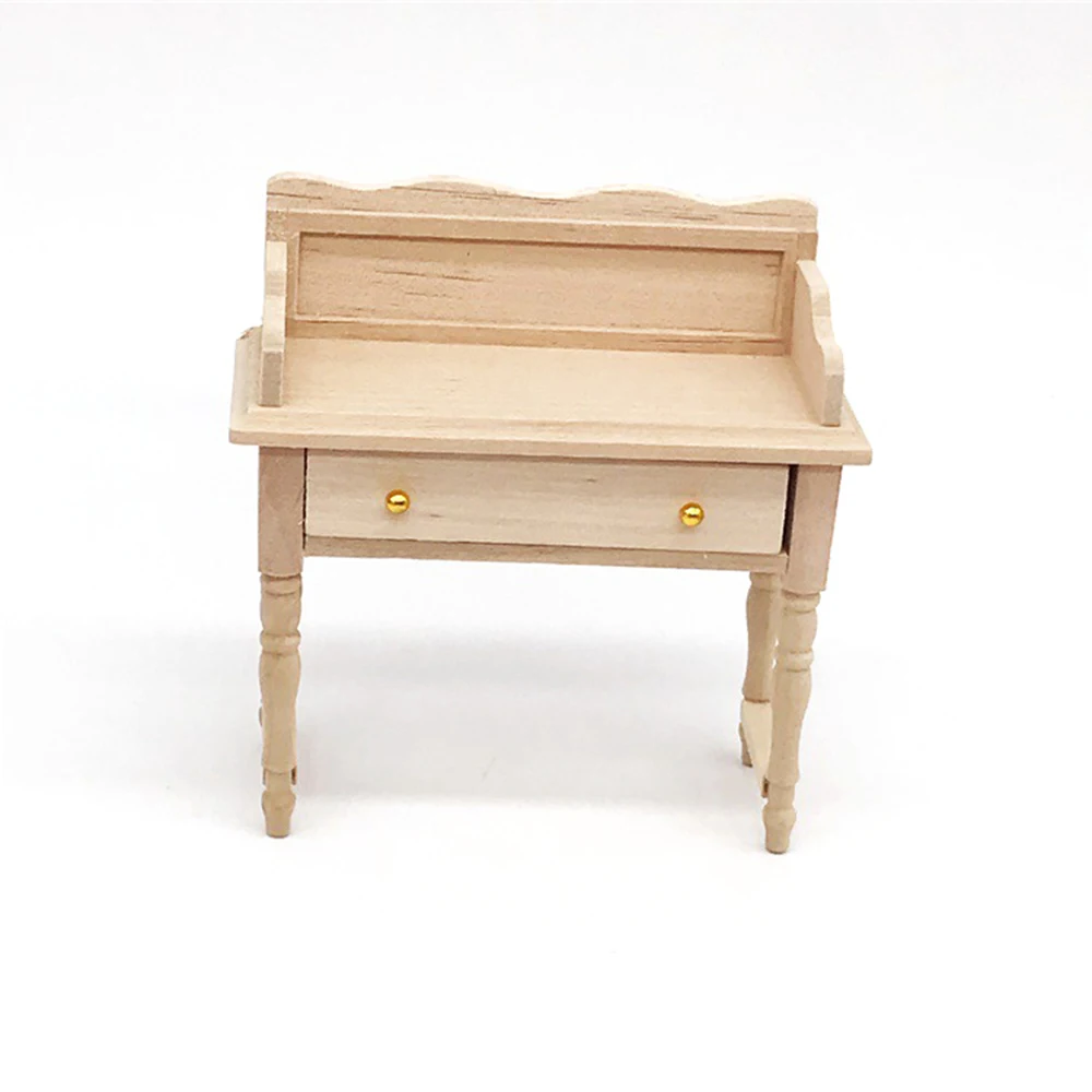 

1/12 Dollhouse Miniature Accessories Mini Wooden Desk Simulation Table Furniture Model Toys for Doll House Decoration