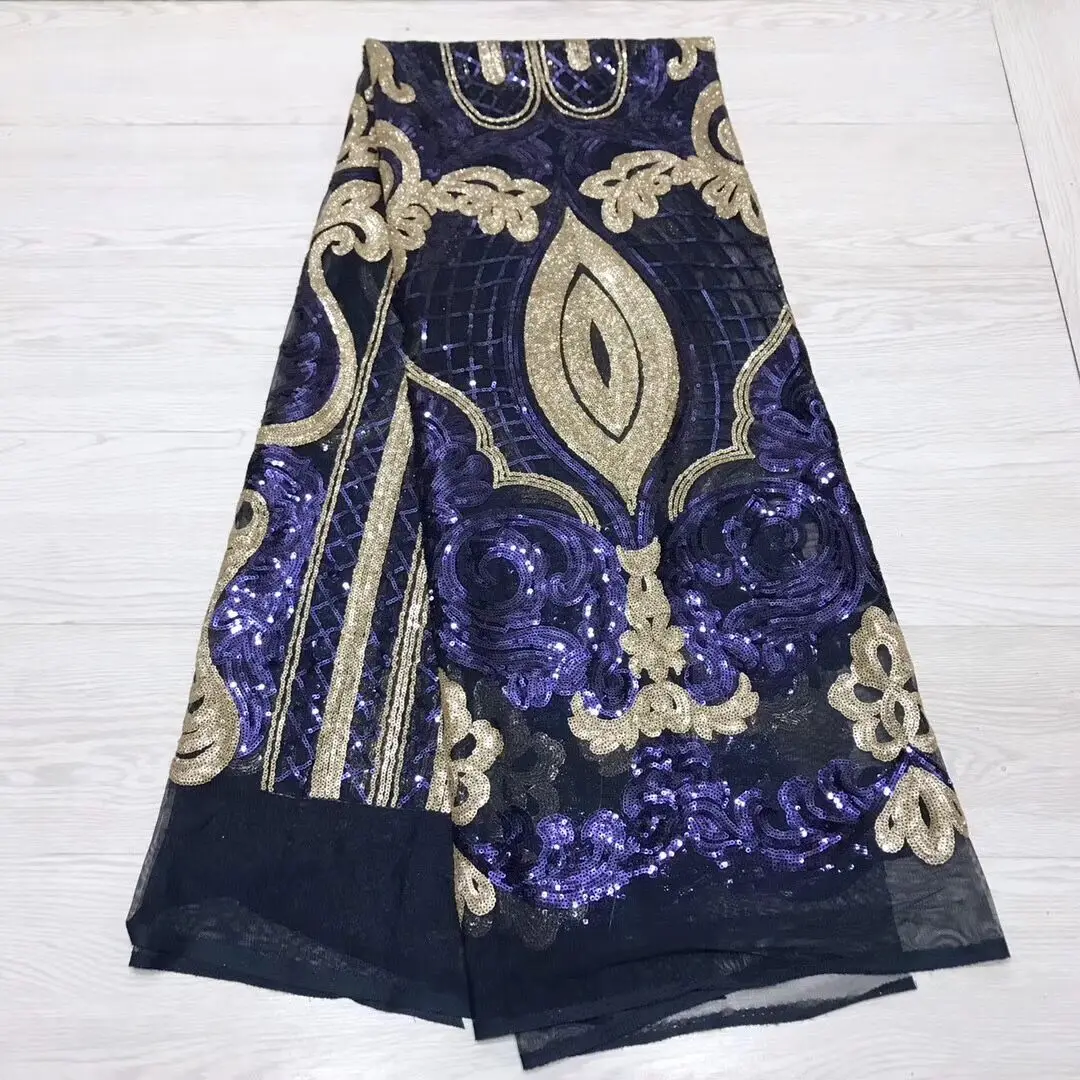 

Африканская кружевная ткань, темно-синяя швейцарская вуаль, кружевная ткань высокого качества с вышивкой, французская сетка, 2019, нигерийска...