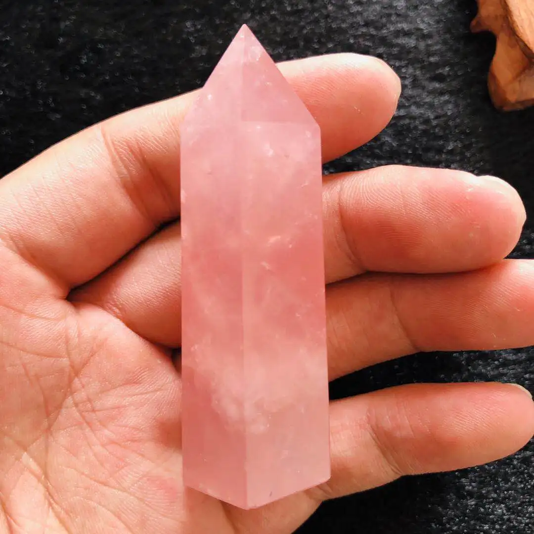 Природные стразы из розового кварца ТОЧКА Wicca Роза кварц башня колонна Fengshui
