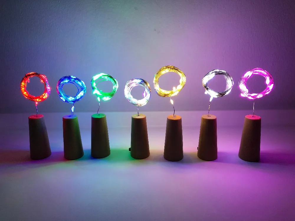 10 шт./партия, 2 м, 20led гирлянды для бутылок, гирлянды на батарейках, сказочный свет для рождественского фестиваля, украшения для свадебной вечеринки