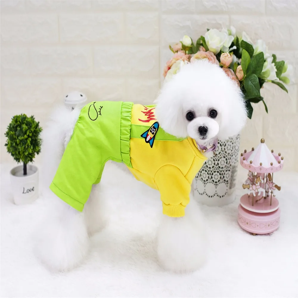 Комбинезон для домашних питомцев FE4 теплый джинсовый комбинезон на четыре лапы