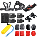 4 аккумулятора SJCAM sj4000 + комплект горячих аксессуаров + двойное зарядное устройство для SJCAM sj5000 plus sj6000 sj7000 SJ8000, аксессуары для камеры