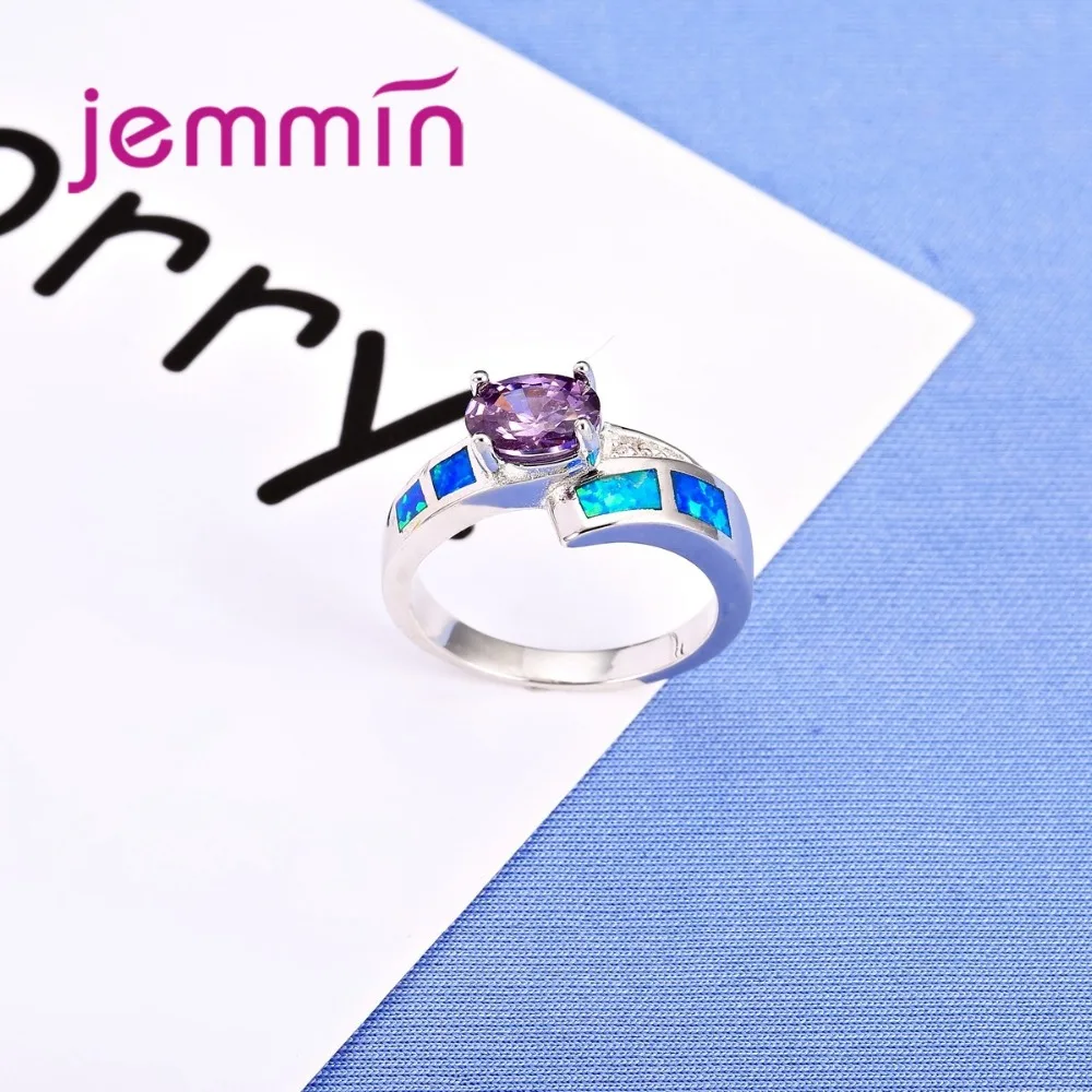 Фиолетовый драгоценный камень женские кольца для невесты свадебные ювелирные