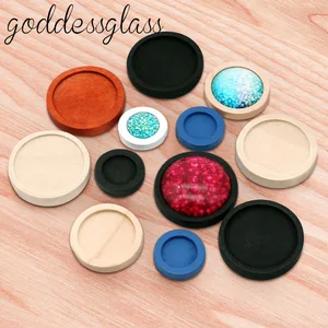 10 шт. внутренний размер 12 мм20 мм25 мм Дерево красочные круглые листья дерево Кабошон Базовые настройки шармы изготовление фурнитуры для ювелирных изделий