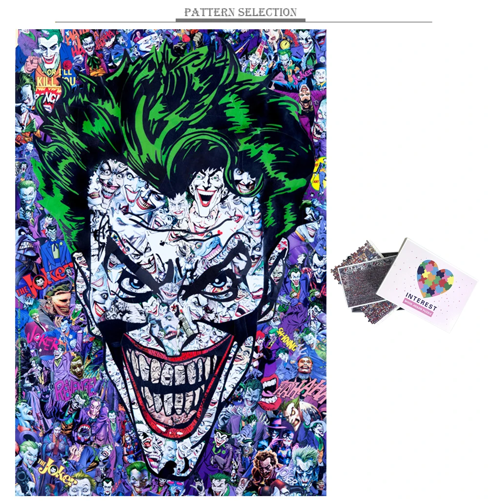 Коллекция MOMEMO Joker, 1000 деталей, мультяшная головоломка, деревянная, для взрослых, забавная головоломка, интересные пазлы, игрушки, 1000, головоломка, подарки