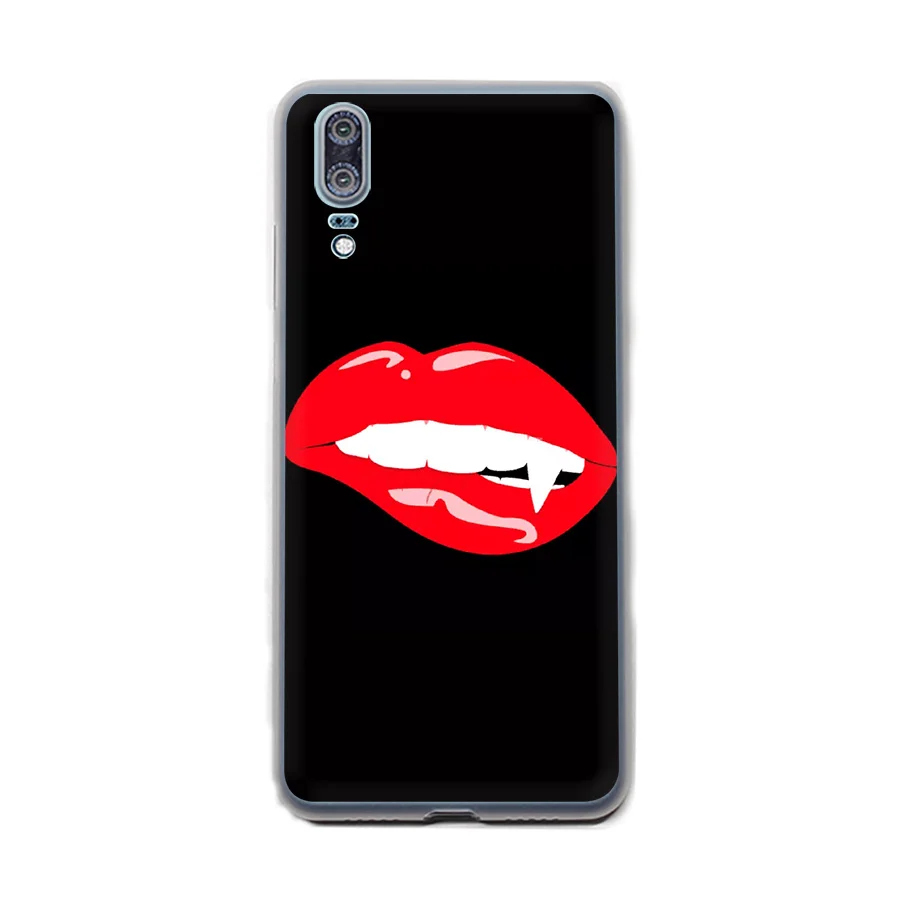 Чехол для телефона сексуальная девушка красные губы для huawei Y5 Y6 II Y7 Y9 Prime крышка