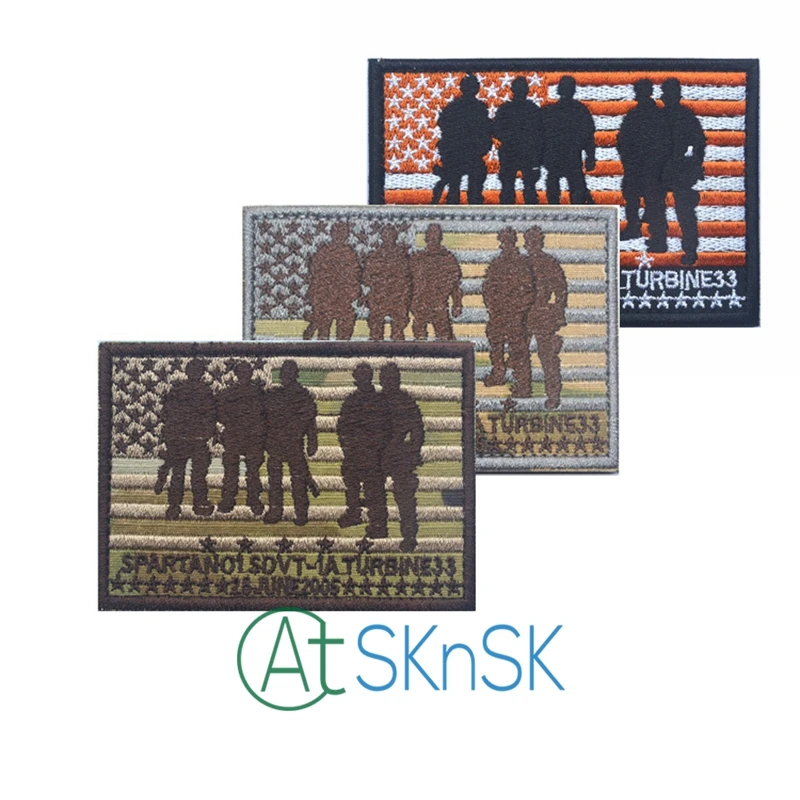 Оптовая продажа военная вышитая тактическая нашивка с флагом США Байкерская