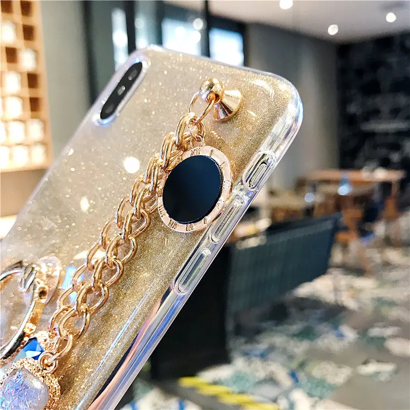 Silicone Gliiter Cases For Oneplus 6T 6 5T 5 3 Cover Bling Ring Rhinestone Bracelet Covers Bumper Soft TPU Mobile Phone Case |