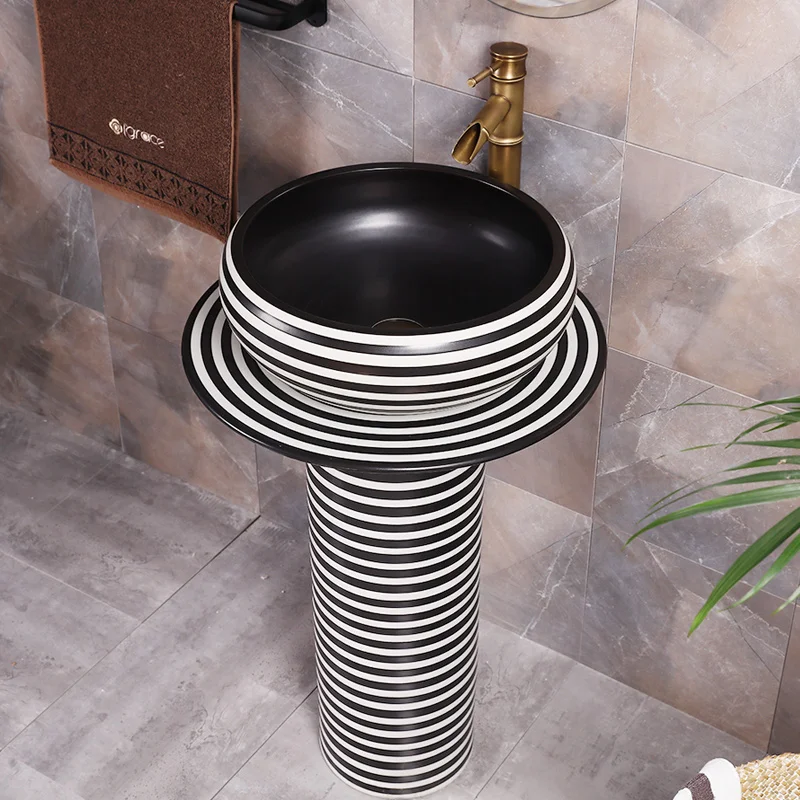 Пьедестал для умывальника Jingdezhen Антикварный европейский стиль Моющая раковина из керамики для ванной комнаты.