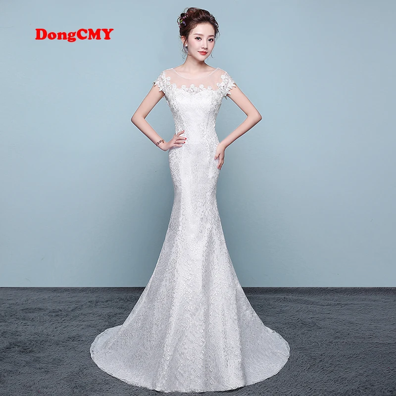 

DongCMY LD0814 Wedding dress Vestido de noiva New Arrival long Married white color Mermaid bandage Bridal Gown