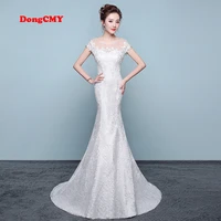 dongcmy ld0814 wedding dress vestido de noiva new arrival long married white color mermaid bandage bridal gown