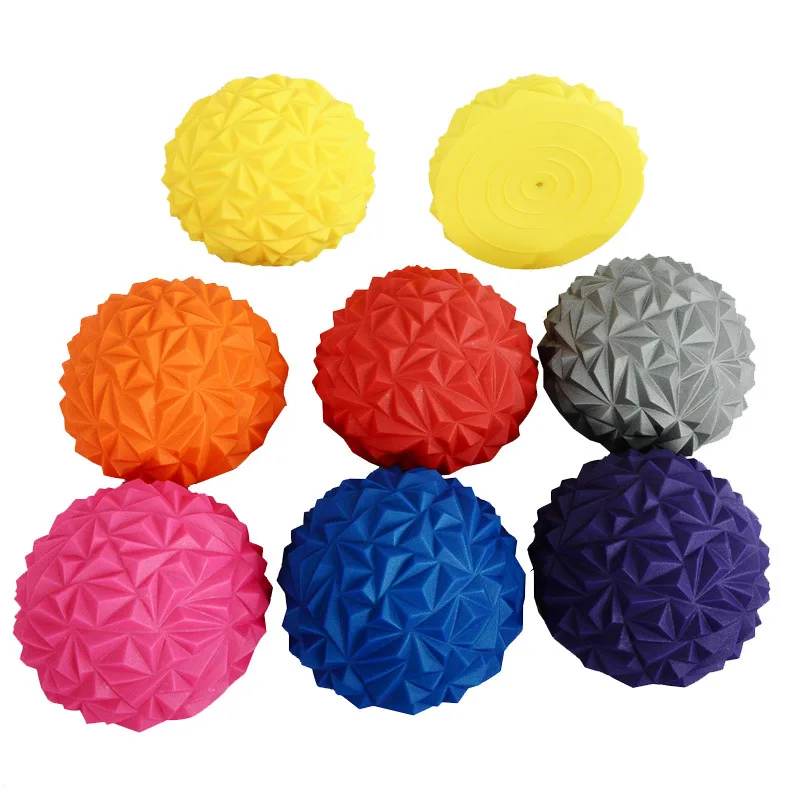 

8 Colors Inflatable Half Stress Ball For Kids Point Massage Stepping Stones Pilates Fitness Balance Ball Children Rubber Fun Toy