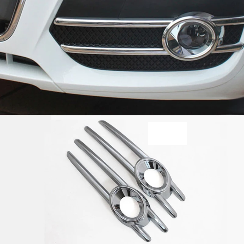 Head Hoods Front Fog Light Lamp Detector Frame Stick Style ABS Chrome Cover Trim 2pcs For Audi Q3 2013 2014 2015 | Автомобили и