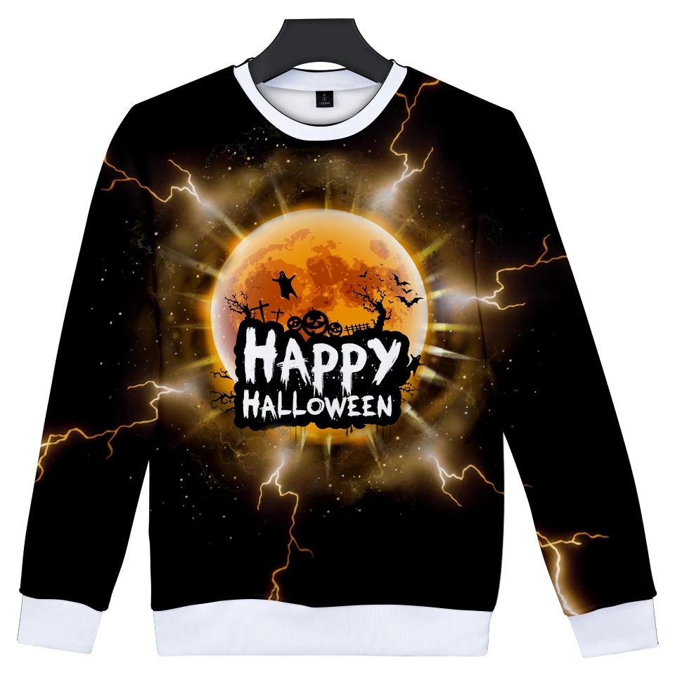 

Aikooki Halloween Pumpkin Face Sweatshirt 3D Print Fashion Sweatshirt Capless Women/Men Fashion Funny Dress Up Hoodies Clothes