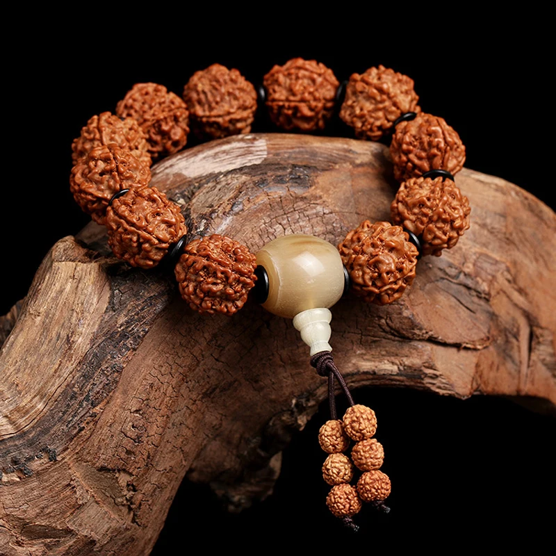 Этнические Непальские браслеты Kingkong Bodhi 18 мм круглые бусины Rudraksha семена Бодхи