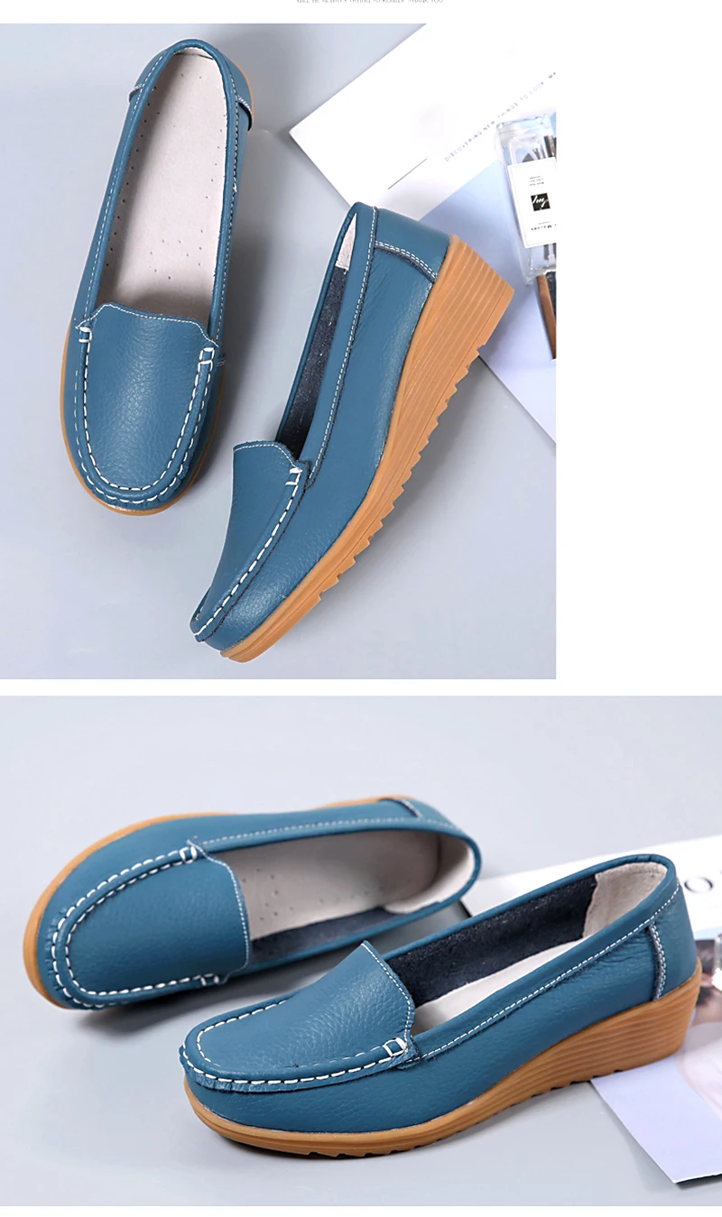 Осенняя женская обувь из натуральной кожи; женские лоферы без застежки; обувь на плоской подошве; женские балетки на плоской подошве; повседневная обувь на плоской подошве; женские мокасины