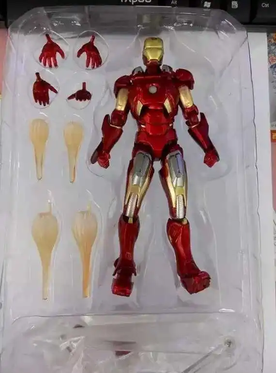 Мстители Figma 217 ex-018 Железный человек Mark 7 MK42 ПВХ фигурку Коллекция Модель игрушка