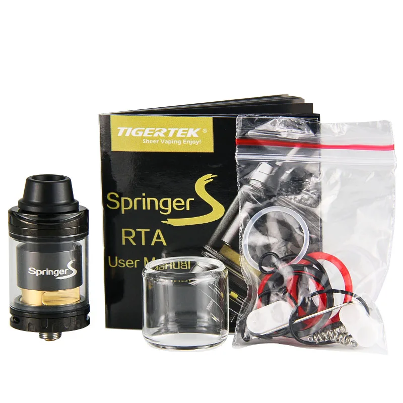 Оригинальный Tigertek Springer S RTA танк ввиду Screless Coilbuiling Системы электронные сигареты