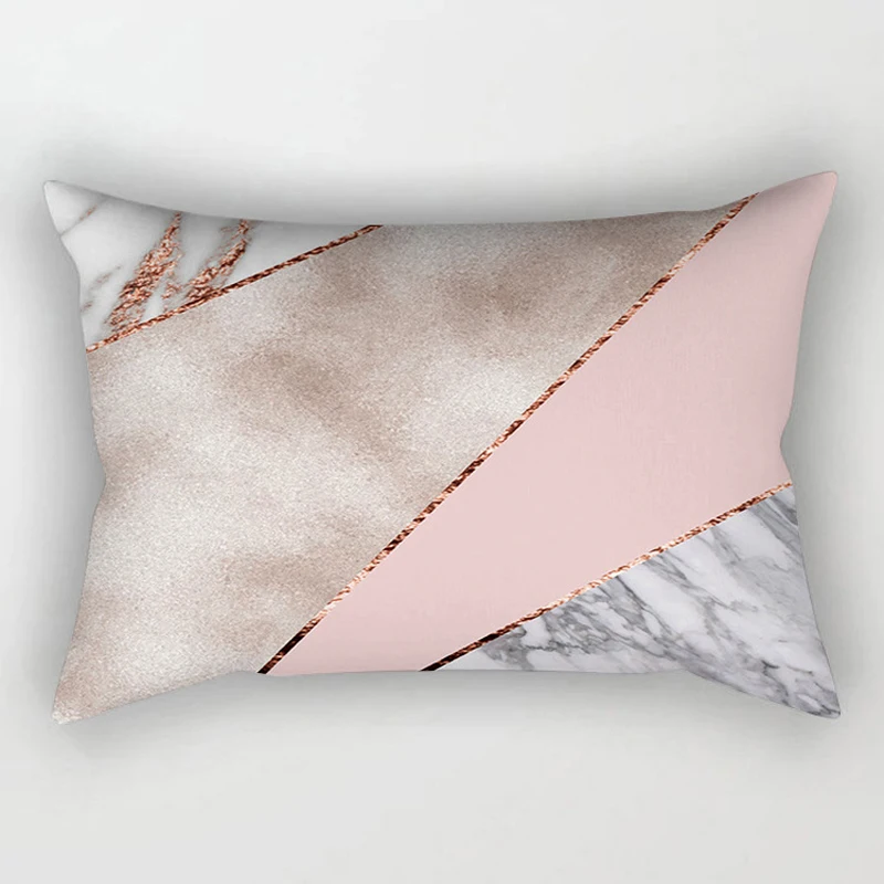 Rose gold powder polyester cushion cover 30*50cm Northern Europe geometry Home Decoration throw pillow sofa car Waist | Дом и сад