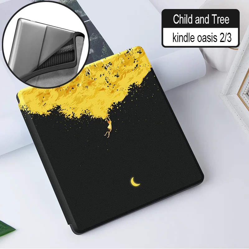 Ультратонкий Мягкий Магнитный чехол для " Kindle Oasis 2/3(& Release) eReader для Kindle Oasis / Auto Sleep/Wake - Цвет: Child and Tree