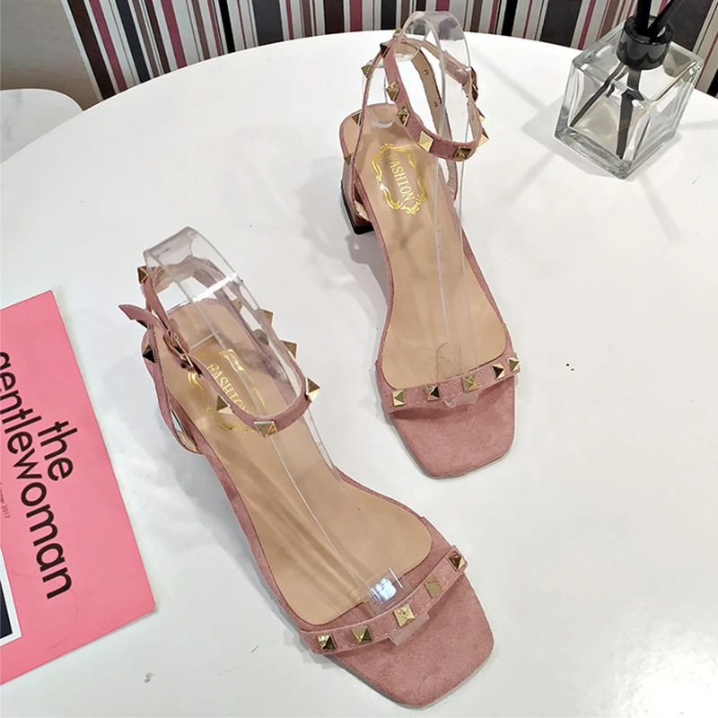 Sandalias mujer/2019 г. элегантная женская обувь кожаные женские босоножки на среднем