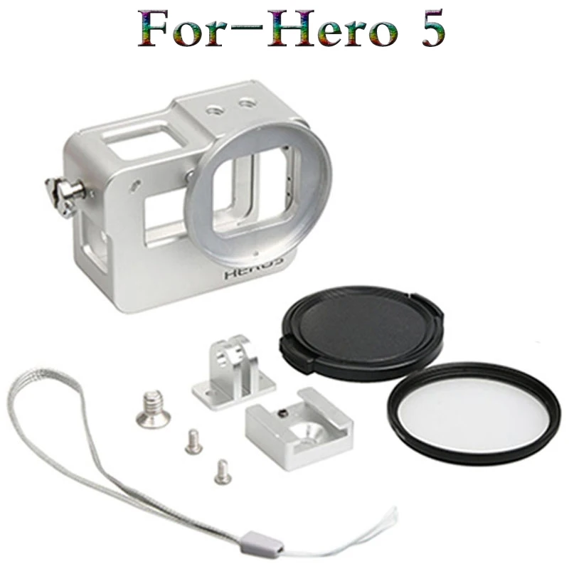 Gopro hero 7 аксессуары CNC Алюминиевый металлический защитный корпус чехол с адаптером для камеры Gopro hero 5 6 7 hero 5 hero 7