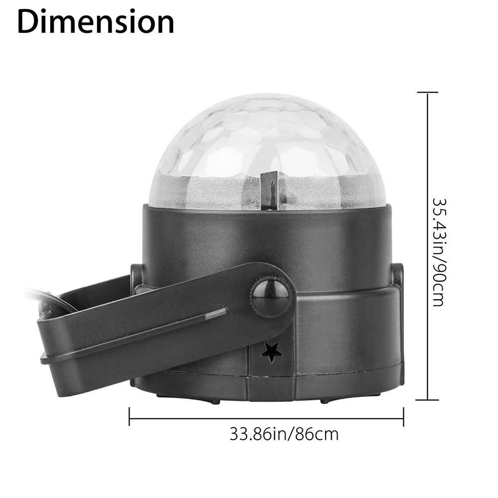 Светодиодный сценический светильник s звуковая активация вращающийся чешское