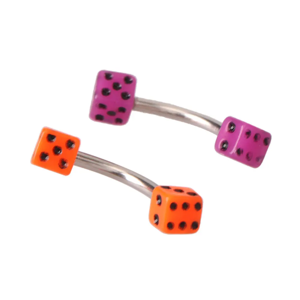 Dice Curved Barbells Eyebrow Ring Body Jewelry(Random) | Украшения и аксессуары