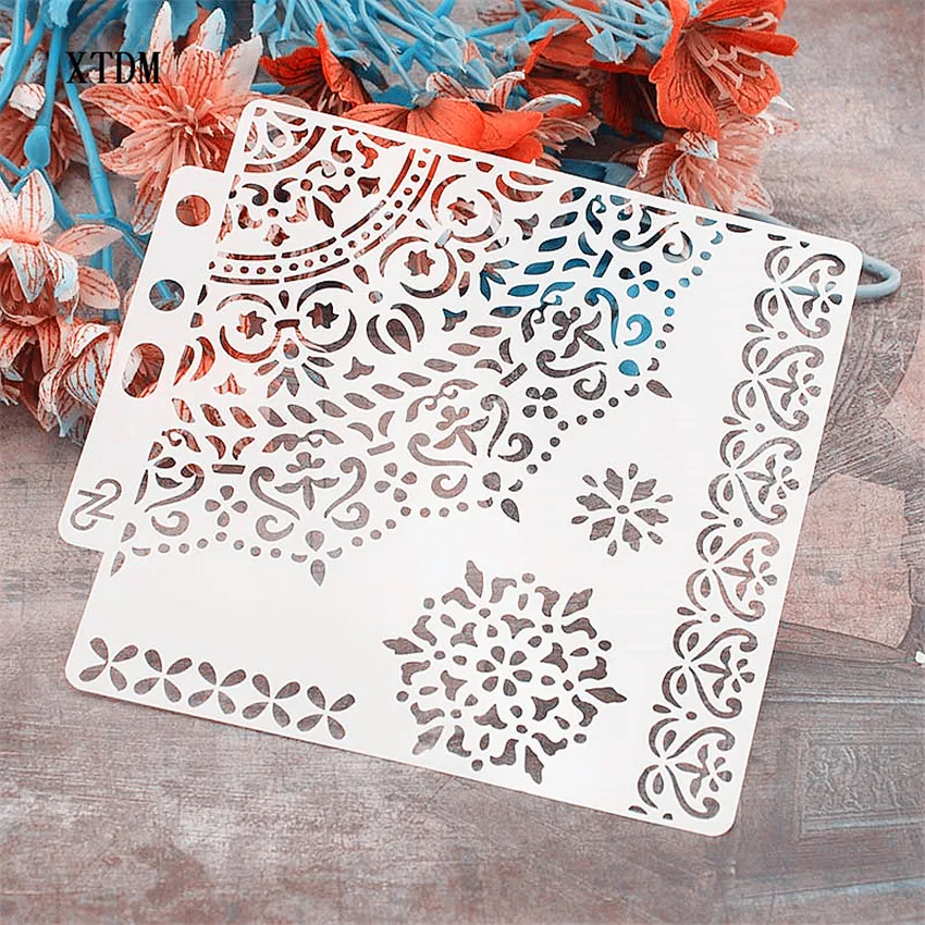 Гортензия Щит DIY торт скрапбук трафареты полые украшения Печать Кружева линейка