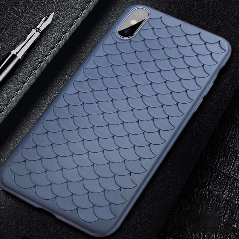Weaving Grid Case For iPhone X Luxury Woven Soft TPU Cases 6 6S 7 8 Plus Cover Fish Scale Phone Coque |