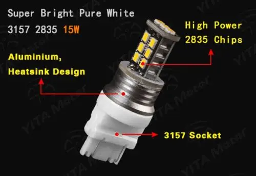Дневные ходовые светильник ни 2 шт. T25 3157 3156 P27/7W P27W PY27/7Y 15 SMD 2835 светодиодные лампы