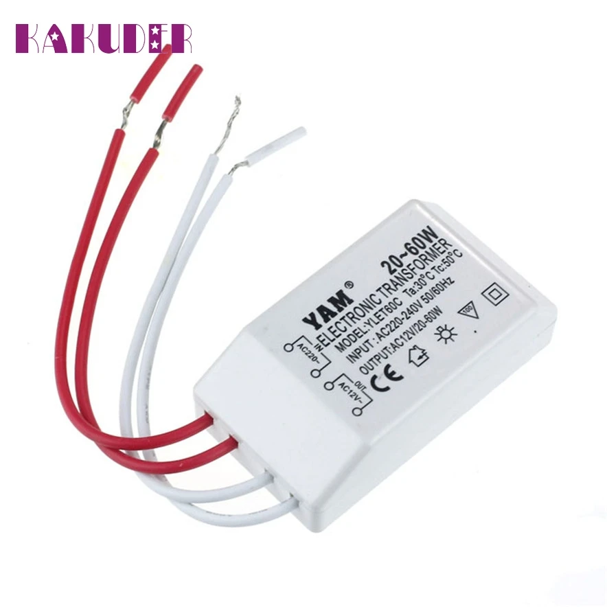 KAKUDER AC 220 В до 12 в 20 60 Вт галогенный светильник драйвер источник питания
