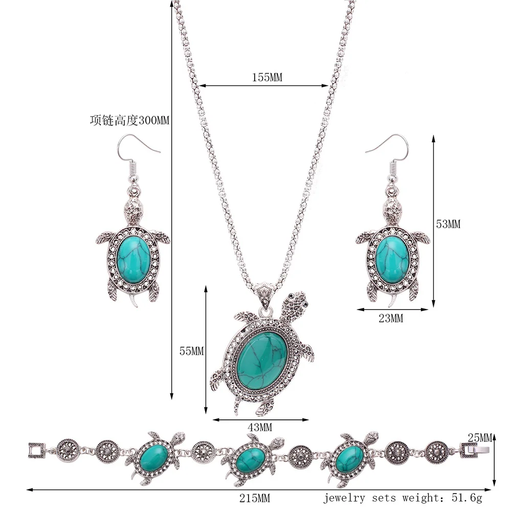 IMucci/Серьги Колье покрытием древняя Серебряный браслет черепаха изделия Трио для