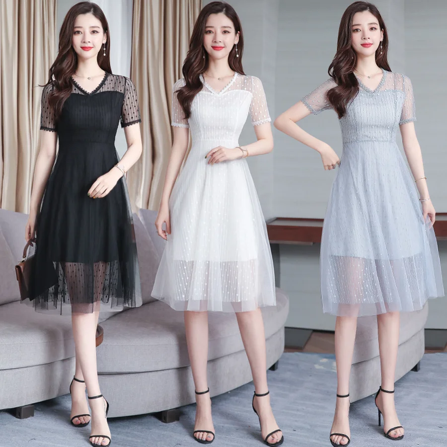 2019 Винтаж плюс Размеры белые сетчатые пикантные сарафан Boho Летнее однотонное